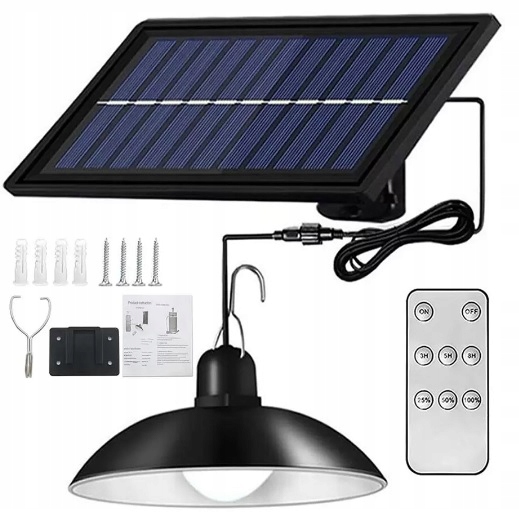 Pouličné svietidlo Azaris 50 W 900 lm, na batérie, solárne